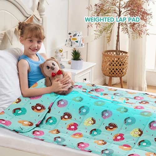 yescool Doughnut Weighted Blanket 7 Pounds Cooling Weighted Lap Blanket, Cute Heavy Blankets, Weighted Throw Blanket Gifts for 60-80lbs, 40"x60" - Image 3