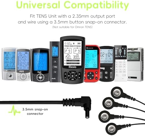 20 Pack TENS Unit Electrode Pads with Wire Cable Combination Set. Reusable Premium Hydrogel Self-Adhesive TENS Unit Replacement Pads, Compatible with Belifu, AVCOO, NURSAL, TENS 7000, AUVON, Neocarbon - Image 3