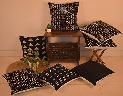 Trade Star Decorative Boho Accent Pillow Covers 100% Cotton Handmade Farmhouse Throw Pillowcase Black Cushion Cover for Chair, Car Décor - Image 6
