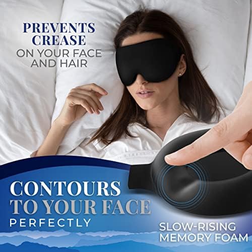 Sleep Mask [2 Pack] - Eye Mask for Sleeping - Patented, Contoured, 100% Blackout, Zero Pressure Sleeping Masks for Women and Men, Blindfold and Eye Covers - S2 Black - Image 5