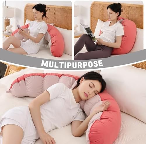 Peallow(Pat. Pend) – Long Round Body Pillow for Adults, Bolster Pillow for Sleeping, Soft and Supportive Pillow for Sleeping & Lumbar Support(Coral Peach,59") - Image 6