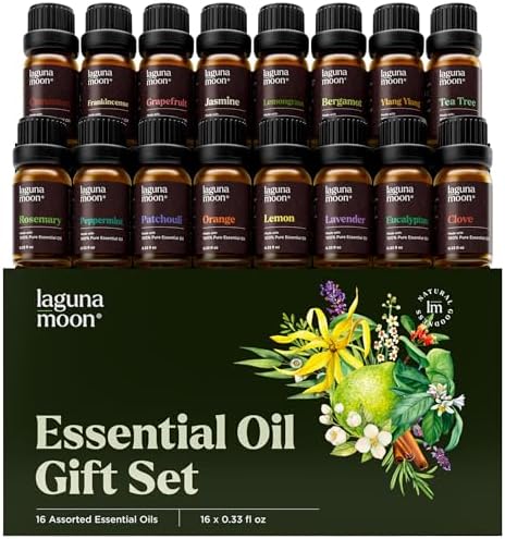 Essential Oils Set - 16 Pcs Premium Grade Home Essentials Oils - for Diffusers, Fragrance, Scents for Candle Making - Natural Aromatherapy Oils for Cars & Home Products, Room Sprays by LagunaMoon