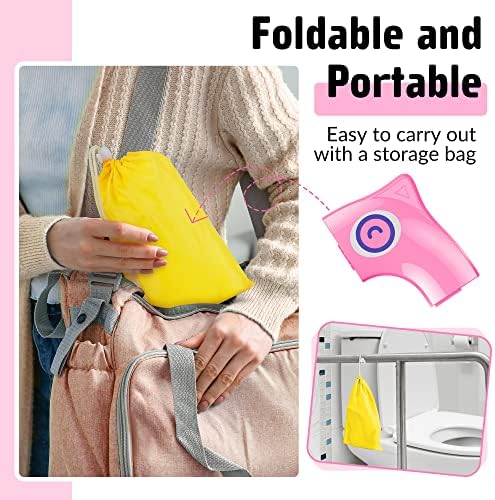 Maliton Foldable Travel Potty Training Seat for Toddlers, Pink Owl - Image 7