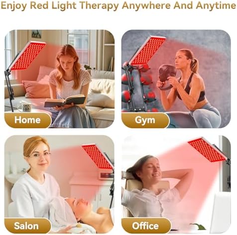 45W Red Light Therapy Device for Face Body 660nm 850nm Near Infrared Therapy Lamp with Adjustable Stand 169LEDs Noiseless Red Light Lamp for Full Body - Image 4