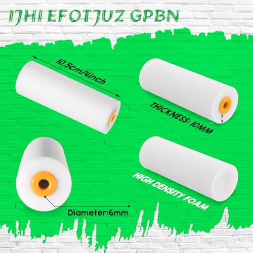 100 Pcs 4 Inch Foam Paint Roller High Density Foam Roller Mini Paint Roller Refills Paint Edger Tool for Walls Brings Smooth Finishes Flat Surfaces - Image 2