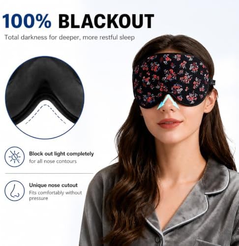ALASKA BEAR Sleep Mask Contoured Eye Cups for Women Eyelashes Protection - Image 4