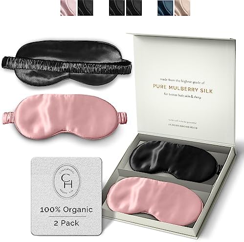 Silk Sleep Mask for Women and Men - Silk Eye Mask for Sleeping, Blindfold, Eye Covers, Pack of 2 by ColoradoHomeCo