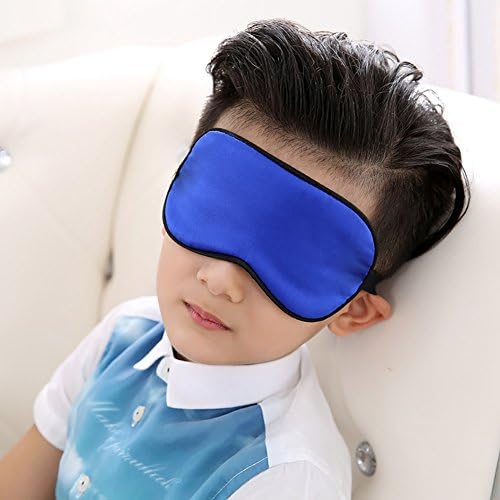 100% Natural Silk Sleep Eye Mask Kids, Cute Night Sleeping Mask with Adjustable Elastic Strap for Girls Boys Child (Blue Small) - Image 3