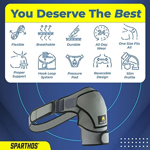 Sparthos Rotator Cuff Shoulder Brace for Women & Men - Support - Gray-UNI - Image 5