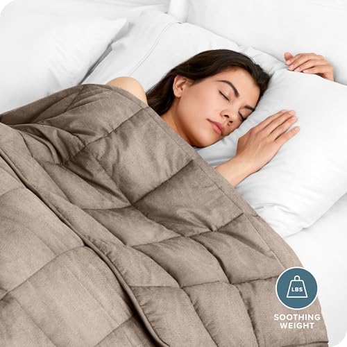 Bare Home Minky Fleece Weighted Blanket (Taupe, 40"x60" 10lbs) - Image 2