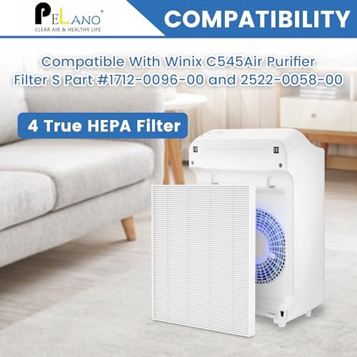 4 Pack C545 HEPA Replacement Filter S Compatible with Winix C545, B151, P150, 9300, Hepa Filter S, Part Number 1712-0096-00 and 2522-0058-00 - Image 2