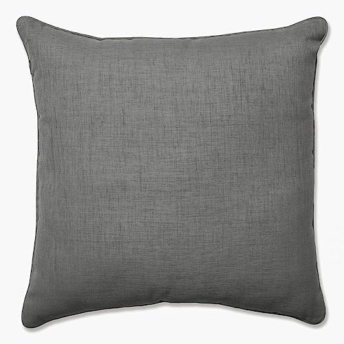Pillow Perfect Rave Solid Indoor/Outdoor Floor Pillow Plush Fill, Weather and Fade Resistant, Floor - 25" x 25", Grey, by PillowPerfect