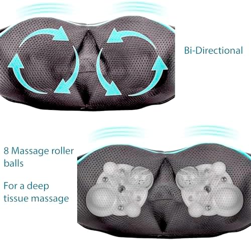 InvoSpa Shiatsu Neck and Back Massager with Heat - Deep Kneading Pillow for Massage - Electric Full Body Massager - Image 3