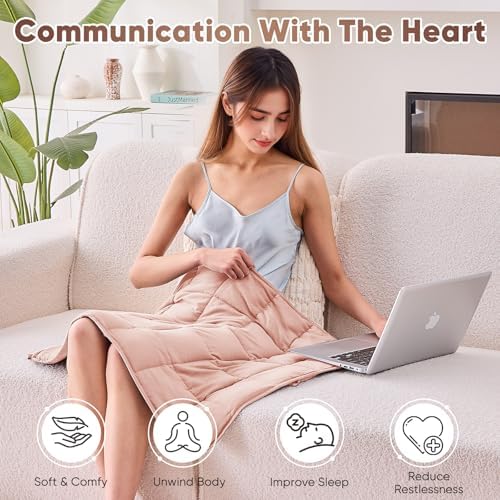 Weighted Blanket for Adults 5lbs, 24"x29", Cooling Heavy Throw Blanket, Microfiber Soft Big Blankets Weighted Comforter, Pink - Image 4
