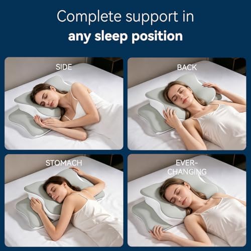 Pillow for Neck Pain Relief, Cooling Memory Foam Cervical Contour Support - Image 7