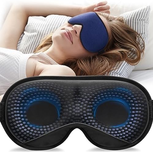 YFONG Weighted Sleep Mask for Women Men, 3D Light Blocking Eye Mask, Blue by YFONG