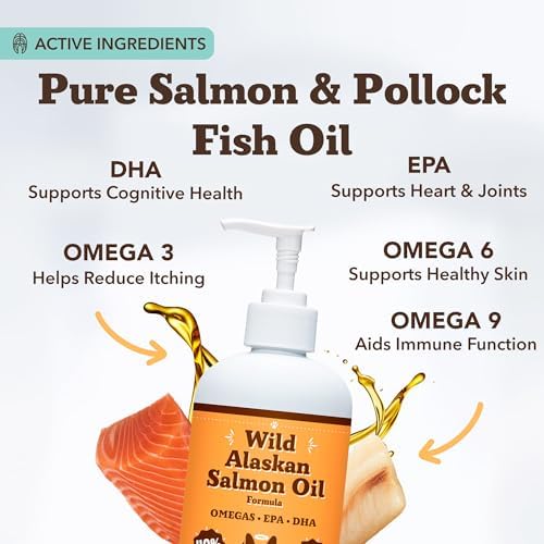 Natural Dog Company Wild Alaskan Salmon Oil for Dogs - Omega 3 Fish Oil Supplement with EPA & DHA for Skin, Coat, Itch Relief, Joints, Heart & Immune Support, Liquid Food Topper, 16 oz - Image 2