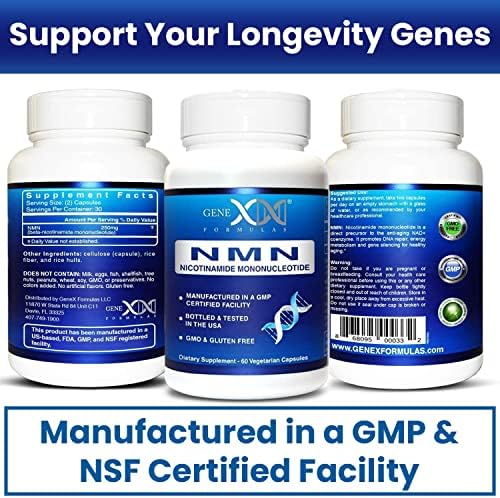 Genex Formulas NMN 250 mg Dose Stabilized Form 99% Pure Supplement, 3 Pack - Image 7