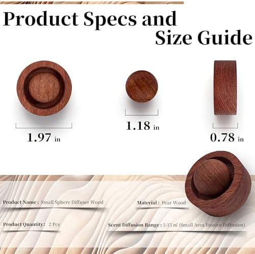 2Pcs Wooden Essential Oil Diffuser – Compact Passive Oil Diffuser, Versatile Style for Home, Office or Car, Choice (Rosewood, 2) - Image 3