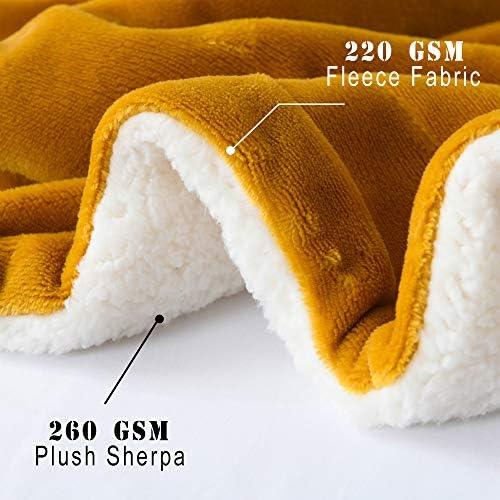 NANPIPER Throw Blanket Reversible Sherpa Flannel Blanket Ultra-Soft Plush Warm Fleece Microfiber for Bed/Couch Decorative Lightweight(50"x60",Ginger Yellow) - Image 4
