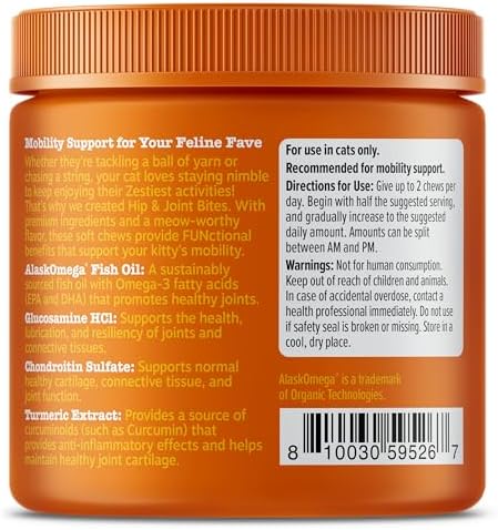 Zesty Paws Cat Joint Supplement - Glucosamine for Cats, Chicken, 60 Ct - Image 6