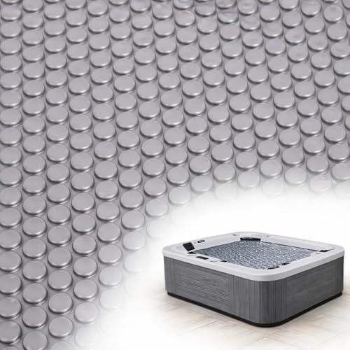 Hot Tub Bubble Blanket - 6 x 6 FT 16-Mil Square Pool Spa Solar Cover | Heavy Duty Floating Heat Retaining Thermal Blanket for Insulating Solar Heating （Gray by Gekufa
