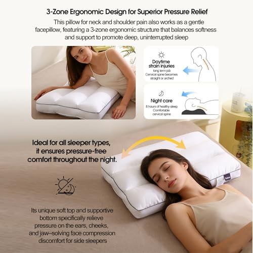 Side Sleeper Cervical Neck Support Pillow, Down Alternative Hotel Quality - Image 7