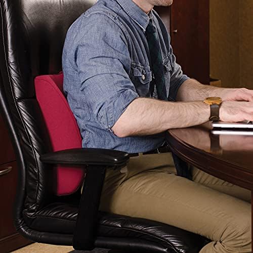 DMI Lumbar Support Pillow for Chair to Assist with Back Support with Removable Washable Cover and Firm Insert to Ease Lower Back Pain while Improving Posture,14 x 13 x 5,Contoured Foam,Elite,Burgundy - Image 2