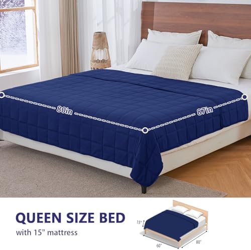 yescool King Size Weighted Blanket for Adults (30 lbs, 80” x 87”, Blue) Cooling Heavy Blanket for Sleeping Perfect for 290-310 lbs, Breathable Blanket for Adults & Couple All Season, Machine Washable - Image 2