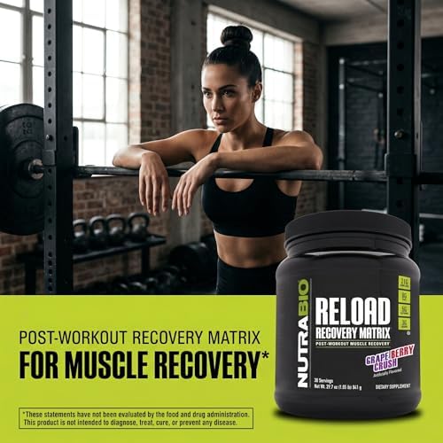 NutraBio Reload - Powerful Muscular Recovery Formula - Post-Workout Supplement - 3G Creatine - 8G BCAAs - 5G Glutamine - 30 Servings, Grape Berry Crush - Image 5