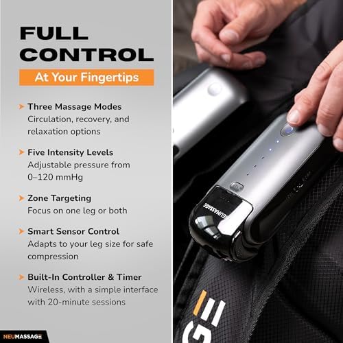 Professional Leg Compression Massager Recovery System | Cordless Rechargeable Air Recovery Boots with Sequential Compression | Fast Recovery & Improved Circulation [Large, Black] - Image 3