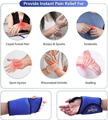 Hilph Wrist Ice Pack Wrap, Carpal Tunnel Relief Wrist Brace with 2 Gel Pack - Image 3