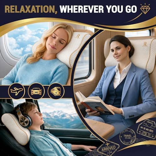 2-Pack Travel Memory Foam Pillow, Camping, Cervical for Pain, Contour, Pillow for Neck and Shoulder, Neck - Image 6