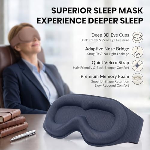 Ultra Blackout Sleep Mask Women, 3D Eye Mask with Spacious Cups for Zero Eye Pressure, Lash Extensions & Hair Friendly, Soft Comfort Eye Cover for Shift Work/Travel/Hotel/Long Flight,Men,Pink - Image 2