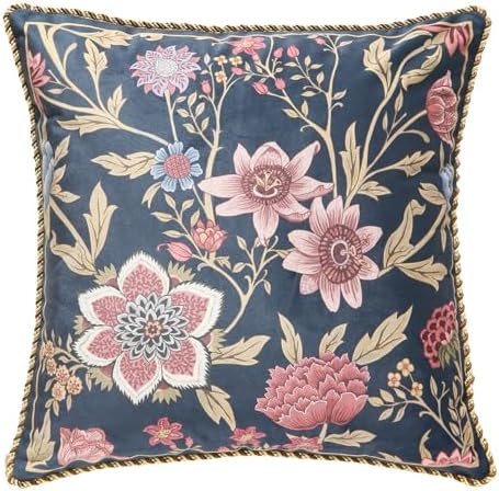 patdrea Designer French Velvet Throw Pillow Cover,18"x18"-OldgardenA by patdrea