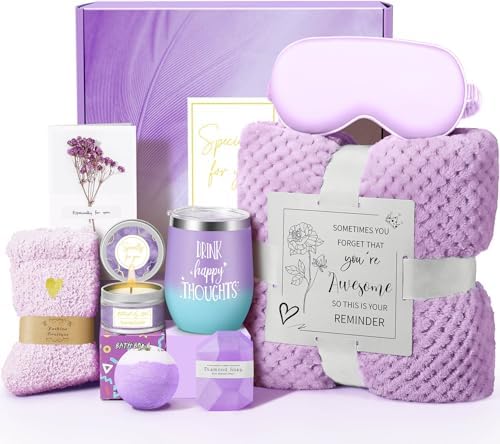 Happy Birthday Gifts for Women Mom Her Friend Sister Wife Grandma, Self Care Gift Get Well Relaxing Spa Gift Basket Set by Kalokey