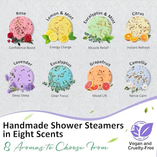 Shower Steamers Aromatherapy Birthday Gifts for Women - 8 Pack Shower Bombs with Natural Essential Oils, Self Care Relaxation Home Spa, Basket Stuffers White Elephant Gifts for Women Mom Wife Teens - Image 6