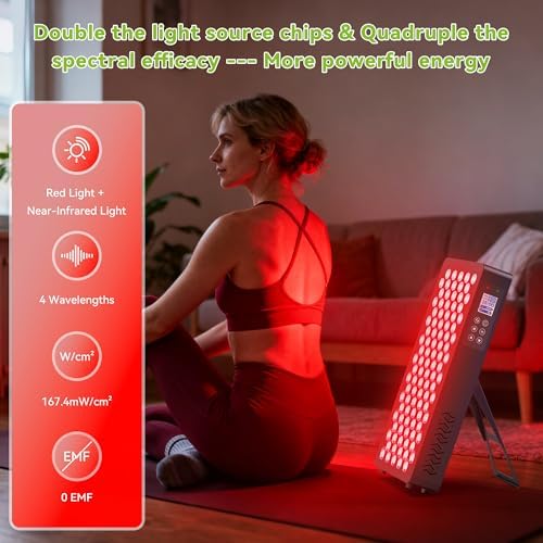 Red Light Therapy, 660nm 850nm Near Infrared Lamp with Timer & Remote Control, 100 Dual Chip LEDs Device with 500W of Power, Ideal for Face, Body (M100) - Image 2