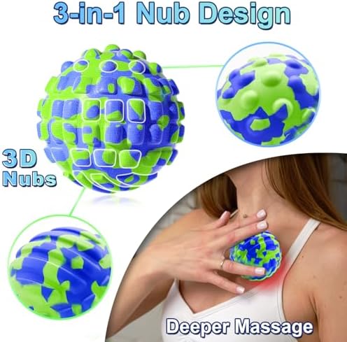 Deep Tissue Massage Ball for Exercise & Recovery - SGS Certification - Targets Back, Shoulder, Legs&Feet - Relieves Muscle Knots, Joint Pain&Tightness, Pressure Point Therapy- Myofascial Release Ball - Image 3