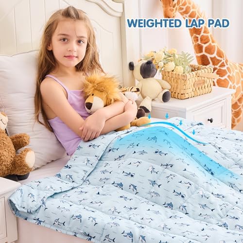 yescool Shark Weighted Blanket 3 Pounds Cooling Weighted Lap Blanket, Heavy Blankets, Weighted Throw Blanket Gifts for 20-40lbs, 36"x48" - Image 3