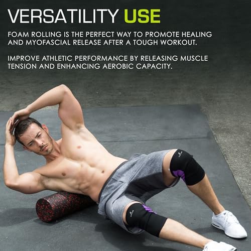 ProsourceFit High Density Foam Rollers 18 - inches long, Firm Full Body Athletic Massage Tool for Back Stretching, Yoga, Pilates, Post Workout Muscle Recuperation, Black/Red - Image 5