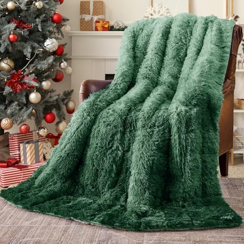 yescool Weighted Blanket for Adults (15 lbs, 60" x 80", Kelly Green) Heavy Blanket for Sleeping Perfect for 140-160 lbs, Queen Size Faux Fur Blanket with Premium Glass Bead, Machine Washable by yescool