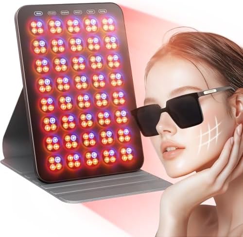 INTEO Red Light Therapy for Face and Body, Portable Red Light Therapy with Protective Goggles, 850nm Infrared Red Light Therapy with 6 Modes by REDLIGHTWELLNESSATHOME