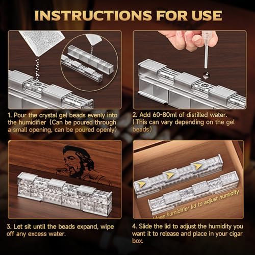 KEJIAR Cigar Humidifier, 2-Piece Slide Controlled Humidity Release Crystal Gel Cigar Humidor Humidifier, Reusable Humidor Accessories, Ideal Cigar Accessories for Men Gift Set - Image 5