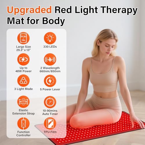 Upgraded Red Light Therapy Mat for Body Pain Relief, 29.3"x13", Black - Image 3