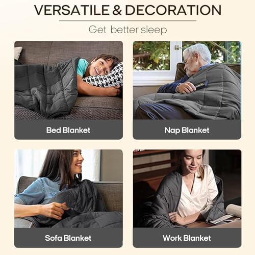 ZonLi Weighted Blanket for Adults (60"x80", 22lbs, Dark Grey) - Image 5