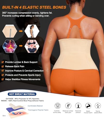 TrainingGirl Waist Trainer for Women Working Out Trimmer Sweat Belly Band - Image 5