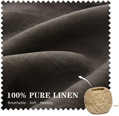 Simple&Opulence 100% Linen Lumbar Pillow Cover 12 x 20 Inches Set of 2 Rectangular Decorative Throw Cushion Cover for Couch Sofa Bed Living Room Office Soft Breathable Farmhouse - Dark Grey - Image 2