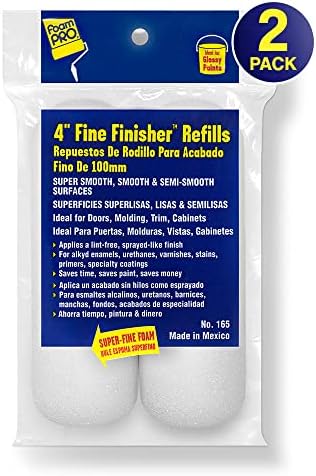 FOAM PRO 00165 4-Inch Roller Oils and Clears Refills, Fine Finish, 2-Pack by FoamPRO