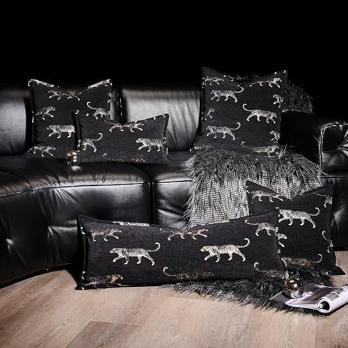 Double Sided Cheetah Pattern Throw Pillow Cover 22x22 Inch, Luxury Reversible Design Pillow Covers with Invisible Zipper for Sofa Bed Bedroom Living Room Home Decor - Image 6